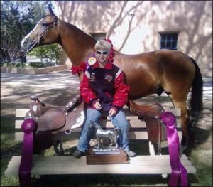 Lance with his National Championship trophy and Top Tens in hunter and western